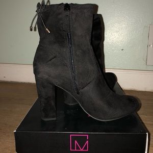 Material Girl black heeled booties